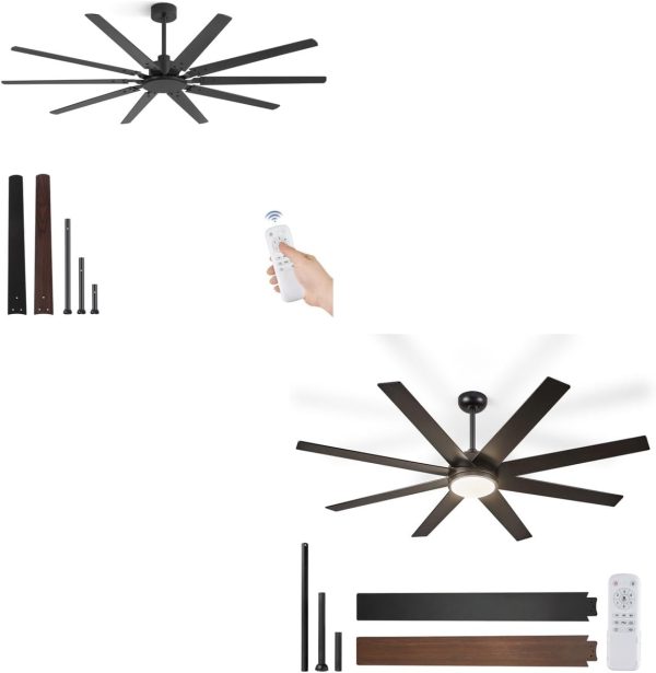 ceinling fan without light + 74" ceinling fan with lights