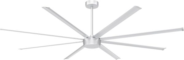 Large Industrial Ceiling Fan - DC Motor Shop Ceiling Fan with Remote Control Commercial Ceiling Fan for Warehouse Garage Gym, Silver Grey No Light