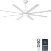 Large Ceiling Fan with Lights - Indoor/Outdoor Fan Remote & APP Control, Dimmable, DC Motor, Metal Ceiling Fan for Patio Living Room, White