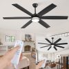 65 Inch and 72 Inch Ceiling Fans with Lights, Large Ceiling Fans with Remote, Black&Brown Modern Ceiling Fan with LED Light, Quiet DC Motor for Living Room, Bedroom, Kitchen, Indoor