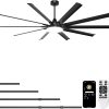 Industrial Ceiling Fan with Bright Lights - Remote/APP Control, High CFM, Extra Large Shop Ceiling Fan for Covered Outdoor Patio, Gym, Black