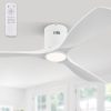 Ceiling Fans with Lights and Remote Control,Modern Flush Mount Ceiling Fan with 3 LED Colors,Outdoor Low Profile Ceiling Fans with 6-Speeds Timer DC Motor for Bedroom Living Room Patio