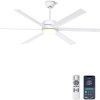 Industrial Ceiling Fan with Lights - Remote & APP Control, Dimmable, DC Motor, Indoor Outdoor Fan for Patio Living Room, White