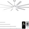 Industrial Ceiling Fan with Bright Lights - Remote/APP Control, High CFM, Large Ceiling Fan for Shop, Covered Outdoor, Great Room, Silver
