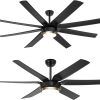 Modern Black Ceiling Fan Remote & APP Control, 70 Inch + 56 Inch