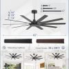 65 Inch Large Ceiling Fan Without Light, Modern Indoor/Outdoor Ceiling Fans No Light with Remote,6-Speed Reversible Quiet DC Motor, 10 Blade for Bedroom,Living Room,Patio,Garage(Black)