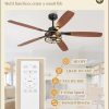 60 Inch Farmhouse Ceiling Fan with Light and Remote, Black Industrial Caged Flush Mount Ceiling Fans with 6 Speed Reversible Motor and Dual Finish 5 Blades, Rustic Ceiling Fan for Living room, Bedroom