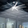 Industrial Ceiling Fan with Bright Lights - Remote/APP Control, High CFM, Large Ceiling Fan for Shop, Covered Outdoor, Great Room, Silver