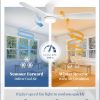 52 Inch Ceiling Fans with Lights and Remote, 3 Blades Flush Mount Low Profile Ceiling fan, Efficient 3475 CFM, Safe ABS, Timer, Quiet 35dB, 3CCT, Reversible for Bedroom Living Room, White