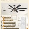 Farmhouse Ceiling Fans with Lights and Remote, 72 Inch Grey Industrial Caged Ceiling Fans for Bedroom Living Room Kitchen, 6 Speed Reversible Quiet DC Motor, Dual Finish 8 Blades