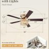 56 Inch Modern Farmhouse Fandelier Ceiling Fans with Lights, Gold Crystal Ceiling Fan with 6-Speeds, Quiet Reversible DC Motor, low profile ceiling fan with light for Bedroom, Living Room