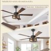 Farmhouse Caged Ceiling Fans with Lights and Remote, 48 Inch Black Bedroom Ceiling Fans for Living Room Kitchen6 Speed Reversible Quiet DC Motor, Dual Finish 5 Blades