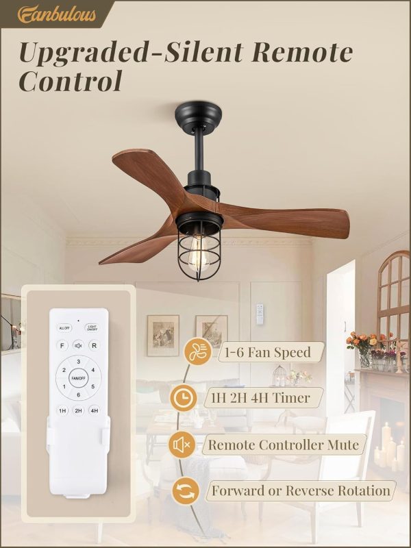 36Inch Ceiling Fans with Lights and Remote Control Farmhouse Flush Mount Ceiling Fan with 6-Speeds,Low Profile Ceiling Fans with Quiet Reversible DC Motor for Patio Living Room Bedroom