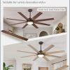 65 Inch Ceiling Fans with Lights and Remote, Walnut Indoor/Outdoor Ceiling Fan with Quiet Reversible DC Motor, 6 Speeds, 3CCT, 8 Blades Large Ceiling Fan for Living Room Bedroom Patio