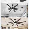 84 Inch Ceiling Fans with Lights and Remote, Black Ceiling Fan with 8 Dual-Color Blades, Indoor/Outdoor Large Ceiling Fans, Reversible DC Motor, 6-Speed, 3CCT for Living Room Kitchen Patio