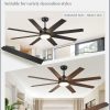 Ceiling Fans with Lights, 60 inch Black Ceiling Fan with Light and Remote, Outdoor Ceiling Fans for Living Room Patio, 6 Speeds, Reversible Quiet DC Motor, 3 CCT, Bi-color 8 Blades