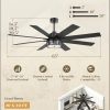65 Inch Farmhouse Ceiling Fan with Lights and Remote, Black Ceiling Fans with Lights, Modern Ceiling Fan with 6-Speed Reversible DC Motor, 3CCT, Large Ceiling Fans for Living Room, Bedroom, Patio