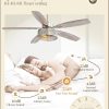 Farmhouse Brushed Nickel Ceiling Fans with Lights and Remote, 52 Inch Bedroom Caged Ceiling Fans for Living Room Kitchen6 Speed Reversible Quiet DC Motor, Dual Finish 5 Blades