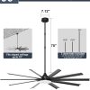 Industrial Ceiling Fan with Bright Lights - Remote/APP Control, High CFM, Extra Large Shop Ceiling Fan for Covered Outdoor Patio, Gym, Black