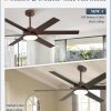 56 Inch Ceiling Fans with Lights and Remote, Reversible 6 Blades, Dimmable, 3000K-6000K Adjustable, Outdoor Ceiling Fans for Patios, Large Ceiling Fan for Indoor or Covered Outdoor-Brown