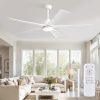 60 Inch Ceiling Fans with Lights and Remote, White Modern Plug in Ceiling Fan with 6 Speeds,Bright LED Light,Reversible Quiet DC Motor for Bedroom,Living Room