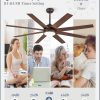 65 Inch Ceiling Fans with Lights and Remote, Walnut Indoor/Outdoor Ceiling Fan with Quiet Reversible DC Motor, 6 Speeds, 3CCT, 8 Blades Large Ceiling Fan for Living Room Bedroom Patio