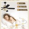 52 Inch Crystal Fandaliers Ceiling Fan with Double-layer LED Light, Chandelier Ceiling fans, 3CCT, 6-Speeds, Quiet DC Motor, Farmhouse Ceiling Fans with Light, Black Ceiling Fan for Bedroom