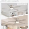 42 Inch Ceiling Fans with Lights and Remote,Indoor Modern Flush Mount Ceiling Fan with 3CCT 6-Speed Quiet DC Motor,Black Small Low Profile Ceiling Fan for Bedroom Living Room Office(Nickel)