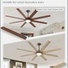 74 Inch Ceiling Fans with Lights and Remote, Walnut Indoor/Outdoor Ceiling Fan with Quiet Reversible DC Motor, 6 Speeds, 3CCT, 8 Blades Large Ceiling Fan for Living Room Bedroom Patio