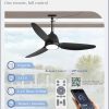 42 In Outdoor Ceiling Fan with Light, Plug-in Ceiling Fans with Waterproof IP65, Smart APP Remote Control, 6-Speed DC Motor, Dimmable 3CCT, Hanging Fans with Cord for Gazebo Patio Porch (Black)