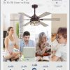 48 Inch Ceiling Fans with Lights and Remote,Industrial Large Ceiling Fan with 6-Speed Reversible DC Motor and 6 Dual Finish Blades,Ceiling Fan with Light for Living bedroom Patio