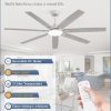 72 Inch Large Ceiling Fans with Lights, Grey Modern Ceiling Fan with Quiet DC Motor, 3CCT, Indoor/Outdoor Ceiling Fan with Dual Finish Reversible 7 Blades, Timer for Living Room, Patio