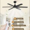 Ceiling Fan No Light, 48 Inch Indoor/Outdoor 6 Blades Ceiling Fan with Remote, 6-Speeds, Quiet Reversible DC Motor, Fans Without Light for Tilted Ceiling/Bedroom/Living Room/Patios, 2 Pack