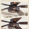 42 Inch Farmhouse Ceiling Fan with Lights 2 Pack, Rustic Bronze Ceiling Fans with Remote, 5 Dual Finish Blades, Quiet 6 Speed Reversible DC Motor, Caged Industrial Fan for Bedroom, Living Room, Patio