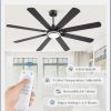 72 Inch Ceiling Fans with Lights and Remote, Black Ceiling Fan with 8 Dual-Color Blades, Indoor/Outdoor Large Ceiling Fans, Reversible DC Motor, 6-Speed, 3CCT for Living Room Kitchen Patio
