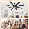 72 Inch Farmhouse Ceiling Fan with Lights and Remote, Black Ceiling Fan with Lights, Modern Ceiling Fans with 6-Speed Reversible DC Motor, 3CCT, Large Ceiling Fans for Living Room, Bedroom, Patio