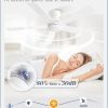 48 Inch Flush Mount Ceiling Fan without lights, White Ceiling Fan with Remote, 6-Speeds, Quiet Reversible DC Motor, Indoor/Outdoor Ceiling Fans for Living Room, Bedroom, Patio