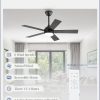 42 Inch Ceiling Fan with Light and Remote, Black Ceiling Fans with Light, 5 Dual-Color Blades, Reversible Quiet DC Motor, 6 Speeds, 3CCT Adjustable LED for Bedroom Living Room Kitchen Patio