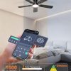 Ceiling Fans with Lights, 42 Inch Low Profile Ceiling Fan with Light and Remote/APP Control, Flush Mount, Dimmable, Qiuet DC Motor, Black Small Indoor Ceiling Fan for Bedroom, Kitchen