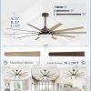72 inch Large Oil Rubbed Bronze Ceiling Fans with Lights and Remote, Indoor/Outdoor Farmhouse Ceiling Fan with 10 Blades, 32W LED light 3 CCT, 6 Speed Reversible Quiet DC Motor, Dual Finish Blades