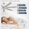 72 Inch Ceiling Fan No Light with Remote Control, Grey Ceiling Fans Without Light With 6-Speeds Quiet Reversible DC Motor, Indoor/Outdoor Ceiling Fan with Dual Finish 7 Blades for Patio Living Room