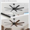 62 Inch Large Ceiling Fan no Light, Ceiling Fan Black with Remote, 6-Speeds, Quiet Reversible DC Motor, 8 Blades, Indoor/Outdoor Modern Ceiling Fans for Living Room, Garage, Patio