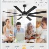42 Inch Modern Low Profile Ceiling Fan and 72 Inch Large Ceiling Fans with Lights, 3CCT, 6-Speeds, Quiet DC Motor, Black Modern Ceiling Fan for Bedroom Living Room Kitchen Patio