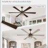 65 Inch Farmhouse Ceiling Fans with Lights and Remote,Industrial Large Ceiling Fan with 6-Speed Reversible DC Motor and 6 Dual Finish Blades,Oil Bronze Ceiling Fan with Light for Living Bedroom Patio