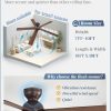 60 Inch Low Profile Ceiling Fan no Lights, Brown Farmhouse Ceiling Fan without Light, 6-Speeds, Quiet Reversible DC Motor, Indoor/Outdoor Ceiling Fans for Patio, Living Room, Bedroom