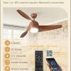 52 Inch Ceiling Fans with Lights and Remote, Indoor 24W LED Ceiling Fan with Lights & APP Control, 3000-6000K Dimmable, 6 Speed Reversible , 3 Blade Modern Ceiling Fan for Living Room Bedroom Patio