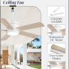 42 In Outdoor Ceiling Fan Hanging Fan Ceiling Fans with Light, Remote, Outdoor Plug in, IP65 Waterproof, Wet Rated, 6 Speed, 3CCT, for Patios, for Outside Porch, Gazebo,White