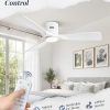 Ceiling Fans with Lights and Remote Control,Modern Flush Mount Ceiling Fan with 3 CCT,Low Profile Ceiling Fans with 6-Speeds Reversible DC Motor for Patio Living Room Bedroom(White)