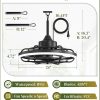 Outdoor Ceiling Fans with Light for Patios, 24" Weatherproof Plug in Ceiling Fan, Gazebo Fan Remote&APP Control, 3CCT Dimmable,Caged Ceiling Fan with Hanging Hook for Porch, Pergola,Canopy