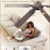 Ceiling Fan No Light, 48 Inch Indoor/Outdoor 6 Blades Ceiling Fan with Remote, 6-Speeds, Quiet Reversible DC Motor, Fans Without Light for Tilted Ceiling/Bedroom/Living Room/Patios, 2 Pack